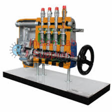 Diesel Injection Pump with 4 In-Line Cylinders and Centrifugal Governor Cutaway Model
